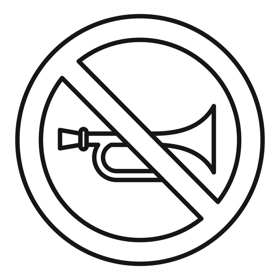 No trumpet music icon, outline style vector