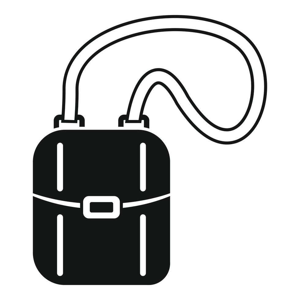 Hunter safari bag icon, simple style vector