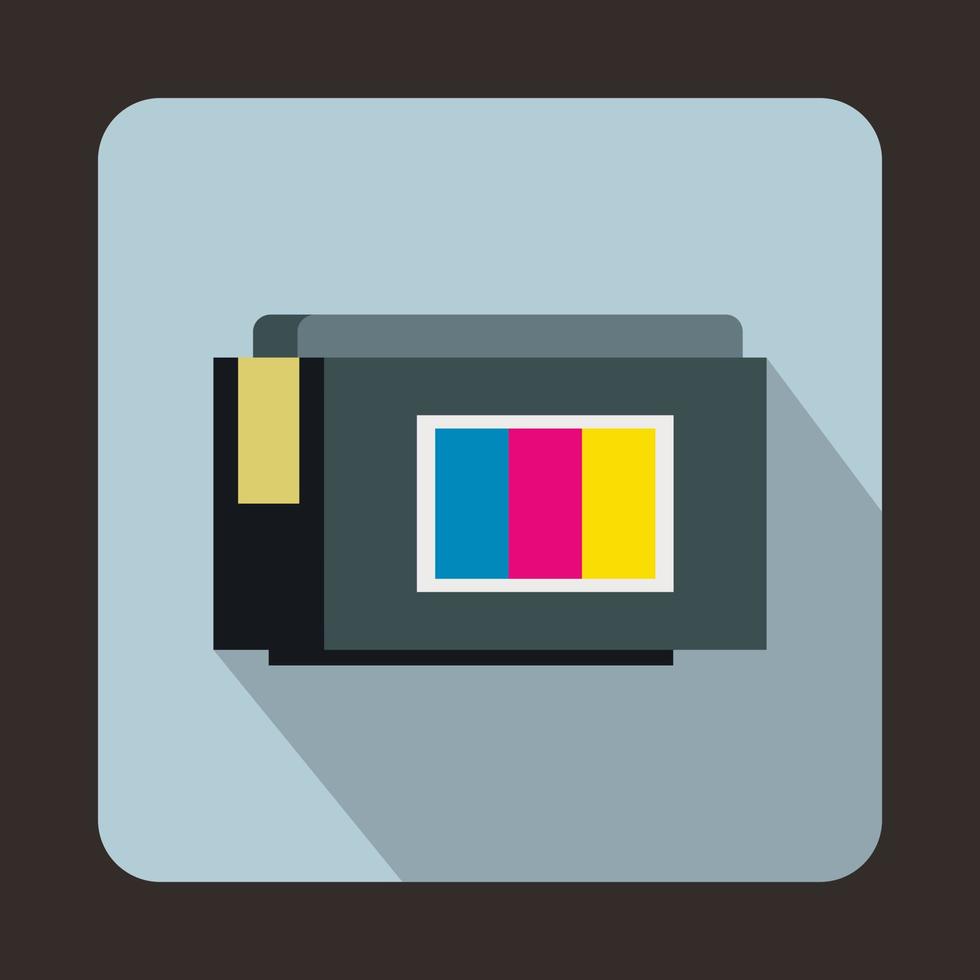 Inkjet printer cartridge icon, flat style vector