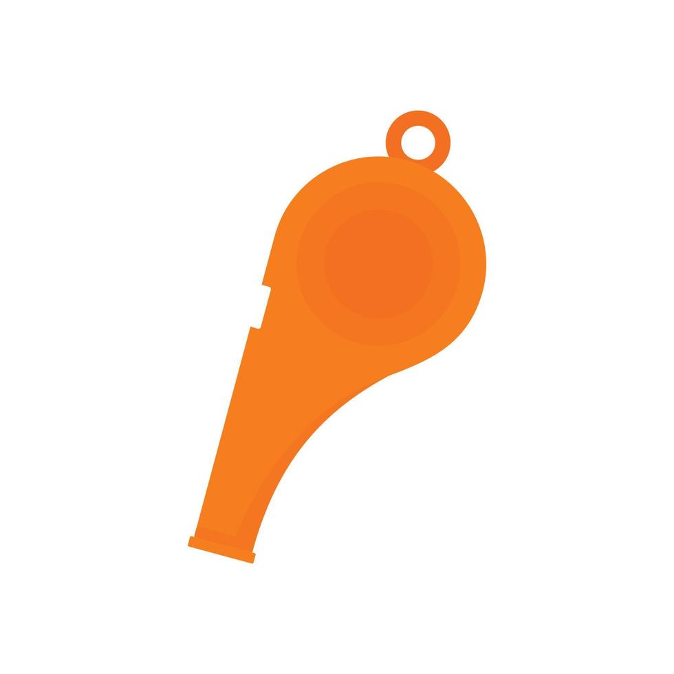 Orange whistle icon, flat style vector