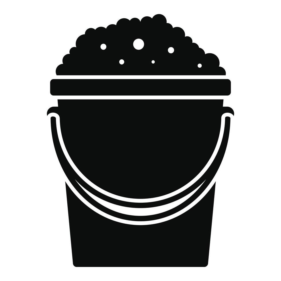 Soap foam bucket icon, simple style vector