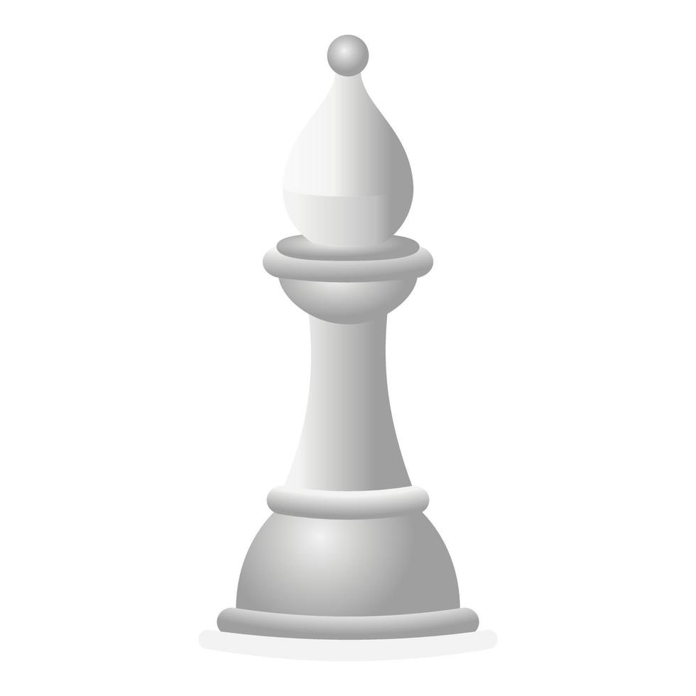 White chess knight icon, cartoon style vector