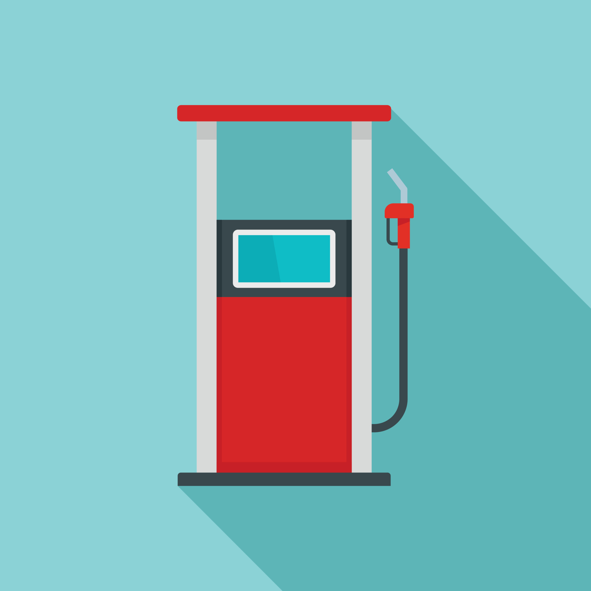 Fuel refill stand icon, flat style 14607317 Vector Art at Vecteezy