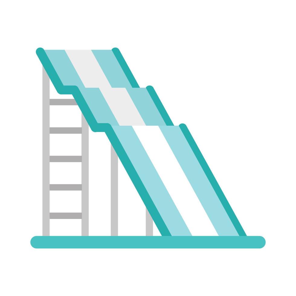 Wave waterpark slide icon, flat style vector