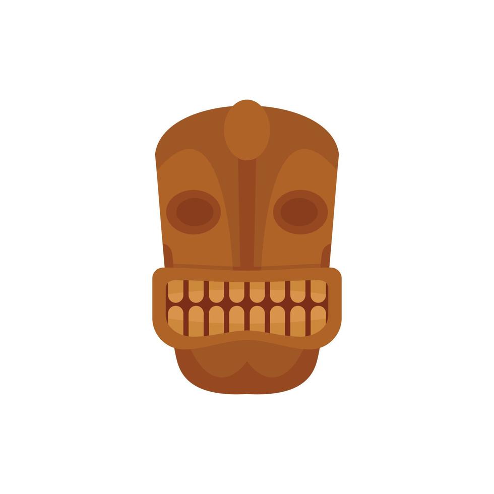Tiki head idol icon, flat style 14607323 Vector Art at Vecteezy