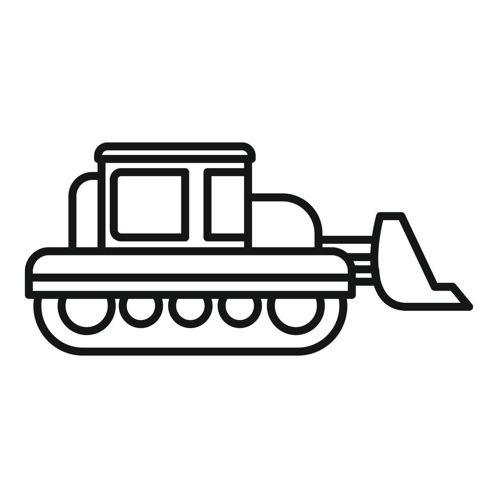 Bulldozer icon, outline style vector