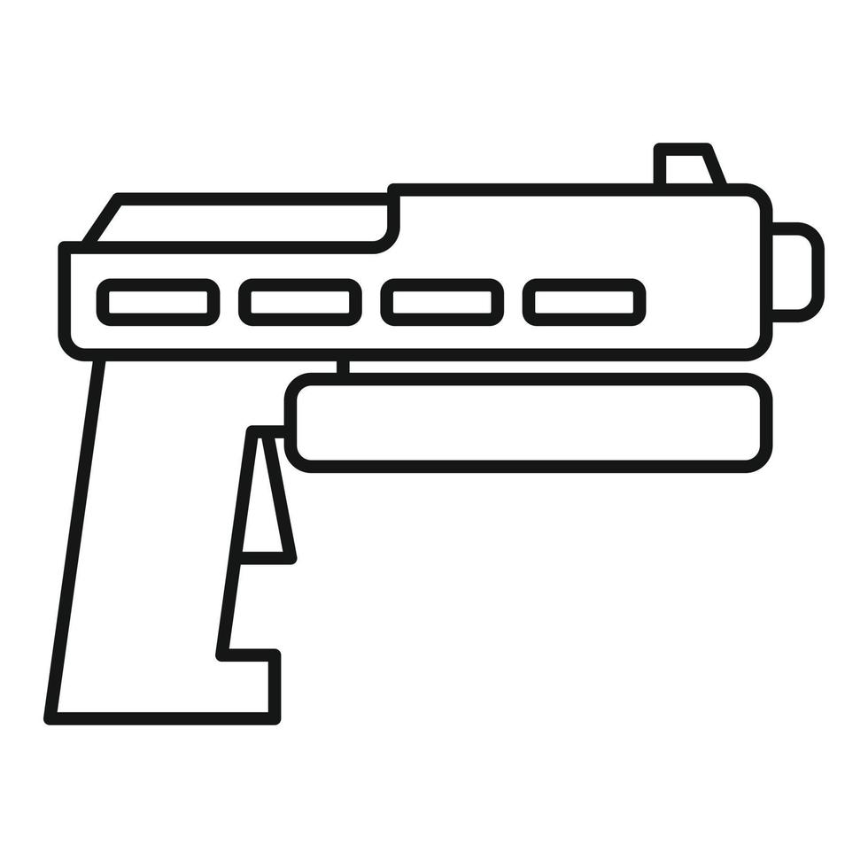 Futuristic blaster icon, outline style vector