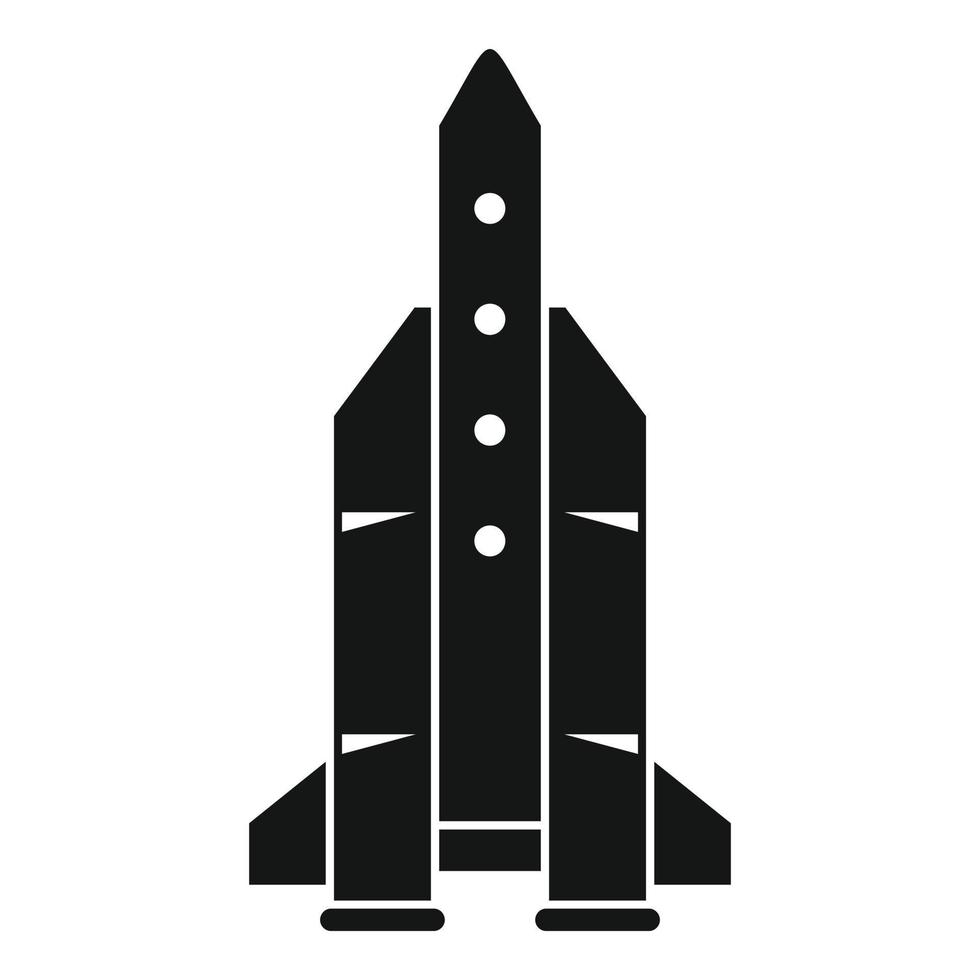 Space rocket icon, simple style vector