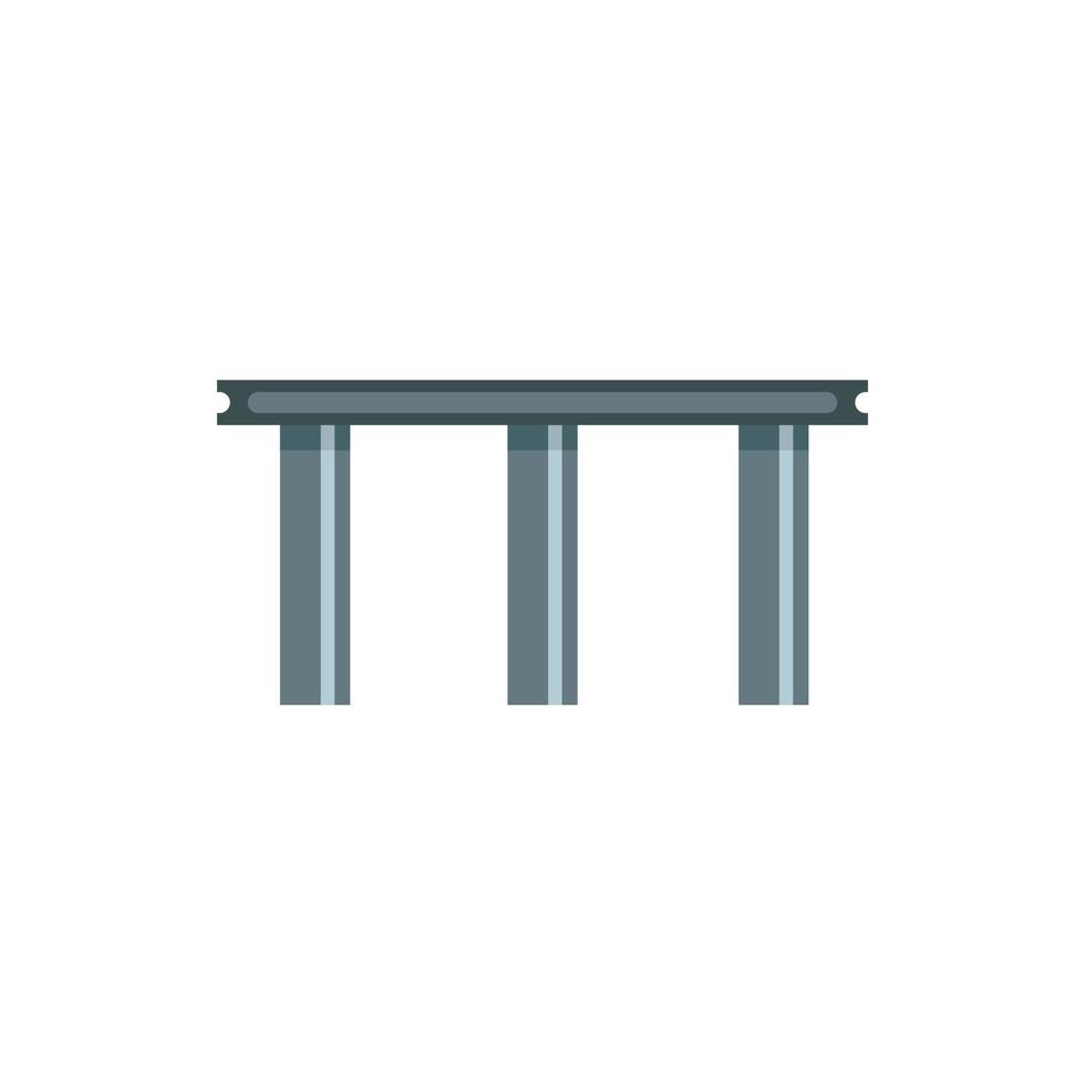 Beam bridge icon, flat style vector