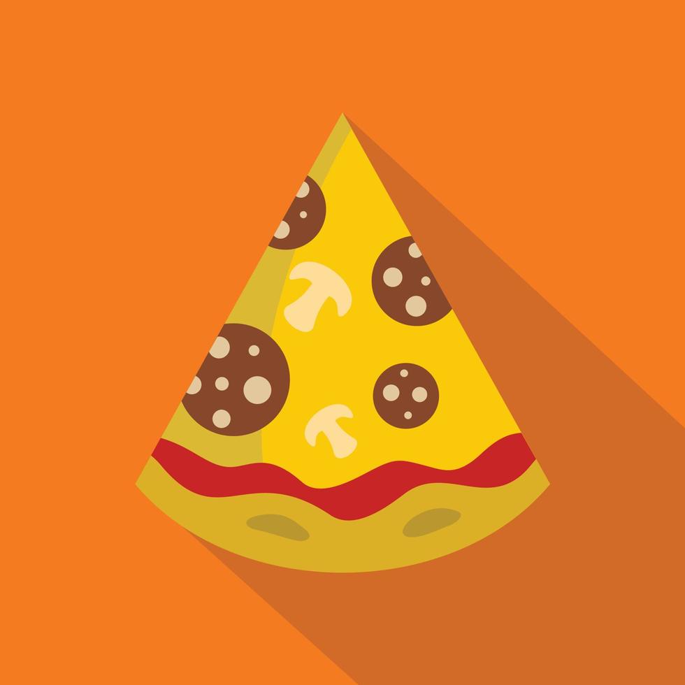 Pizza slice icon, flat style vector