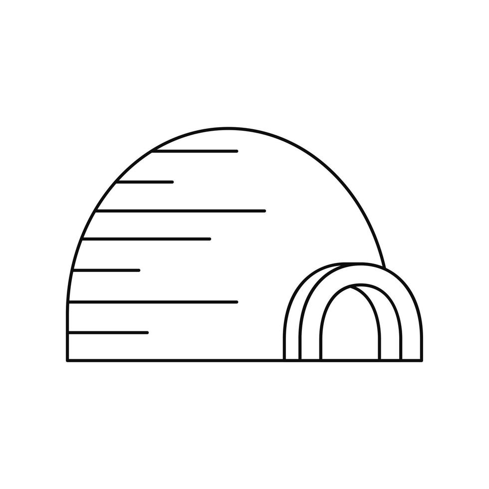 icono de iglú ártico, estilo de esquema vector