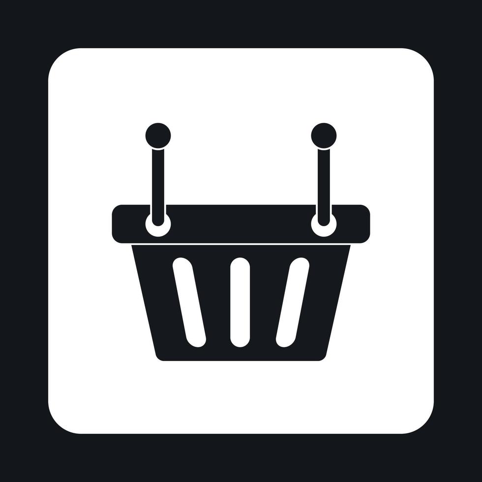 icono de la cesta de la compra, estilo sencillo vector