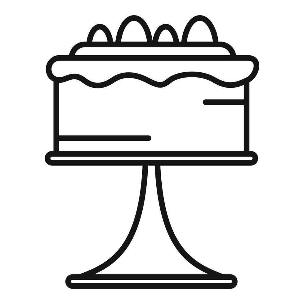 Wedding cake icon, outline style vector
