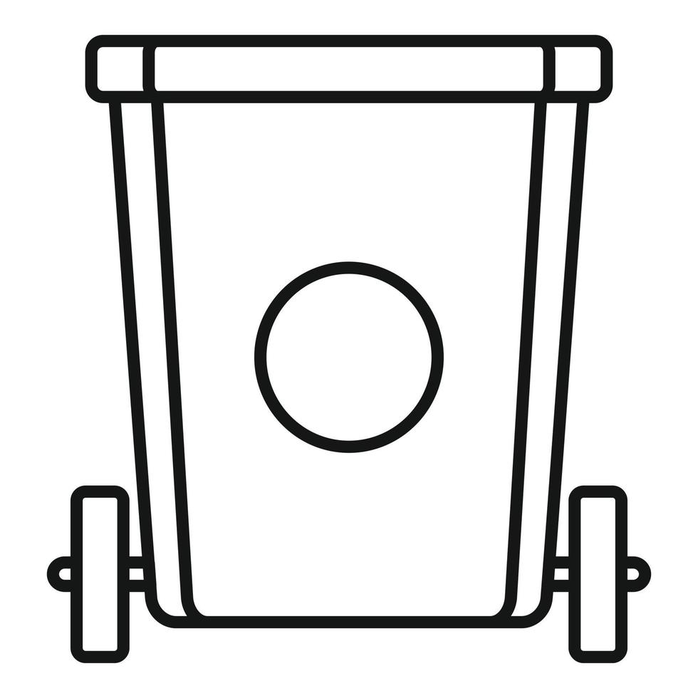Room service garbage cart icon, outline style vector