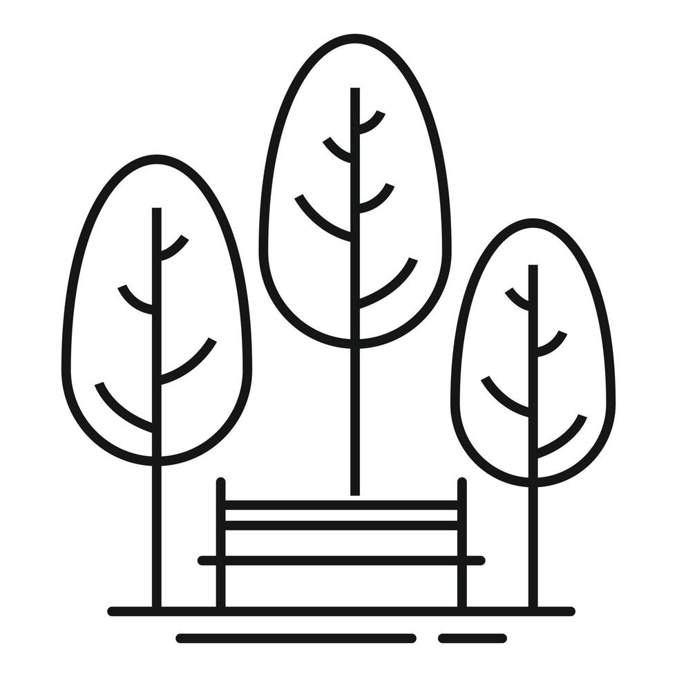 Park bench icon, outline style vector