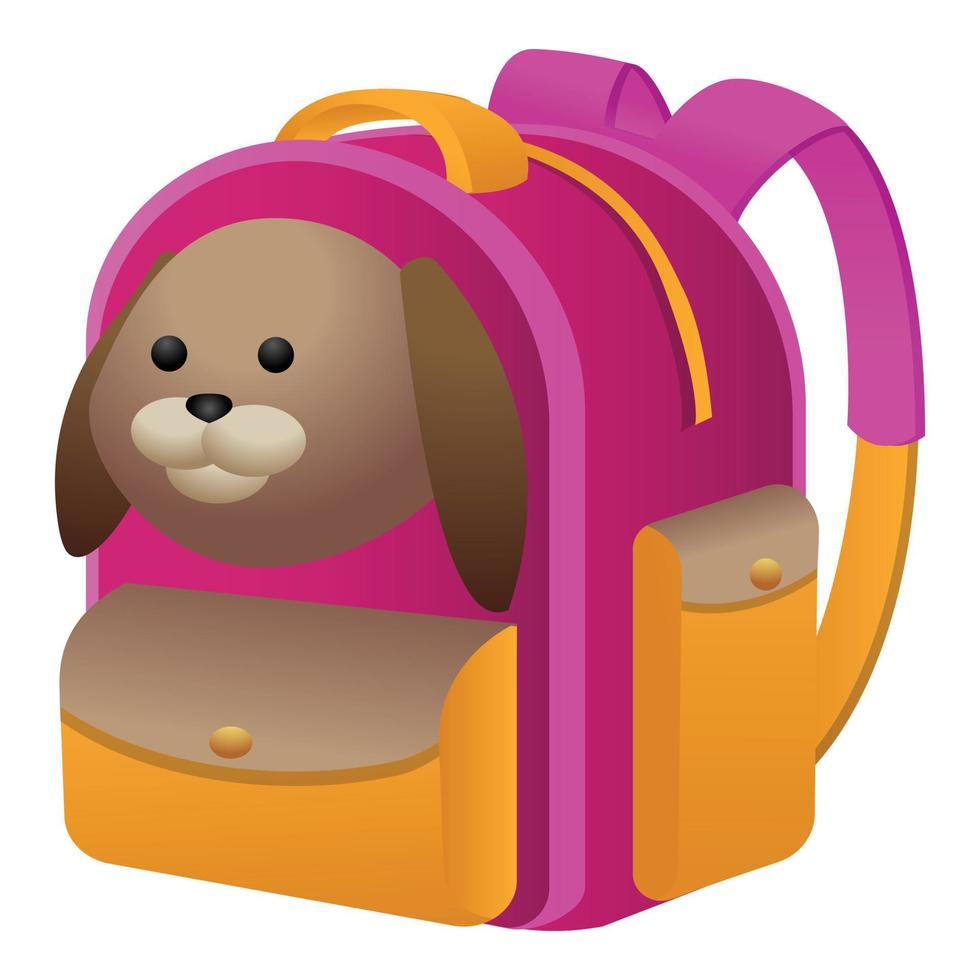 Kid backpack icon, cartoon style vector