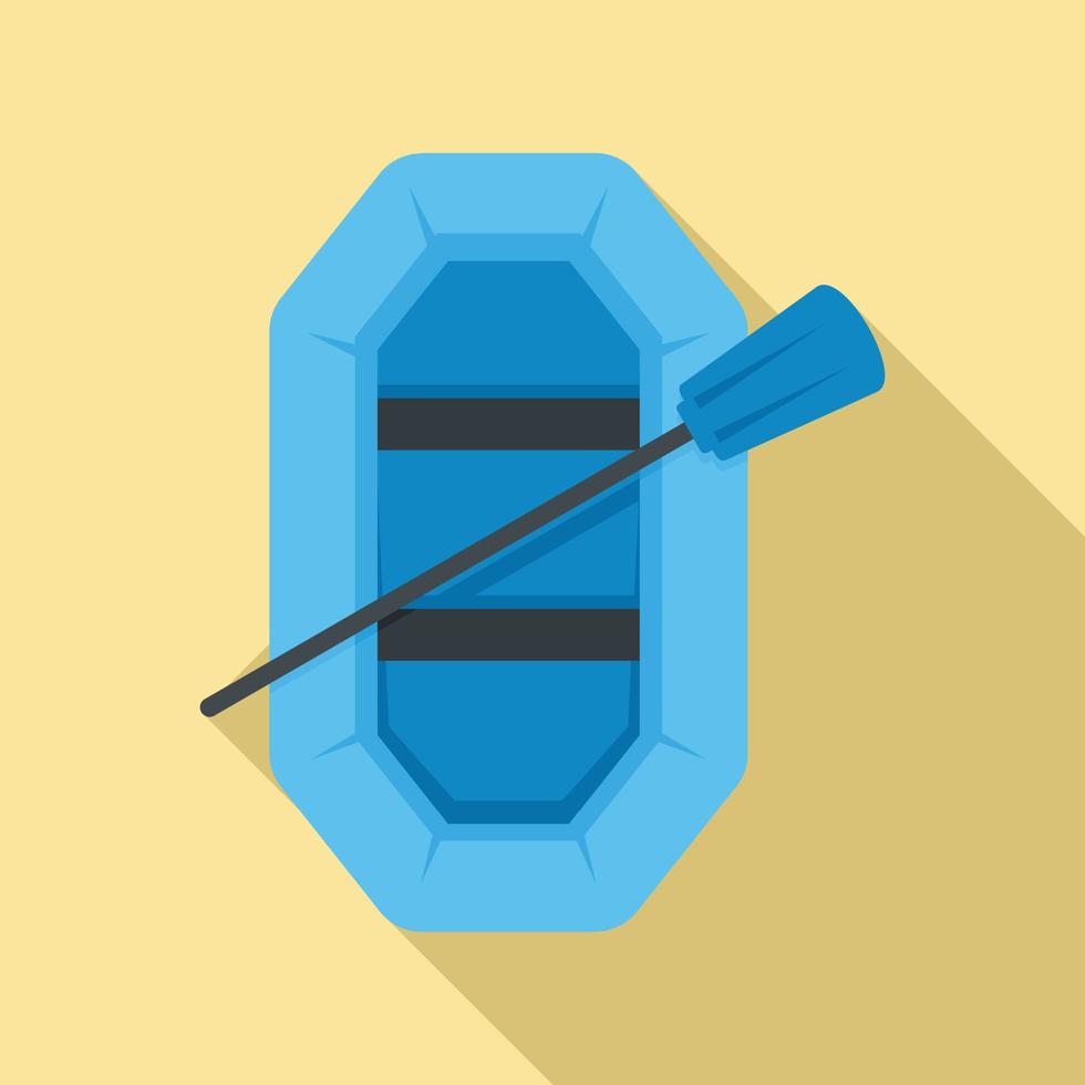 Top view fishing boat icon, flat style vector