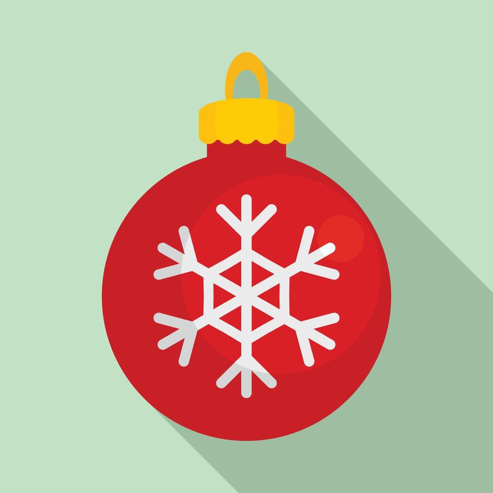 icono de juguete de Navidad de copo de nieve, estilo plano vector