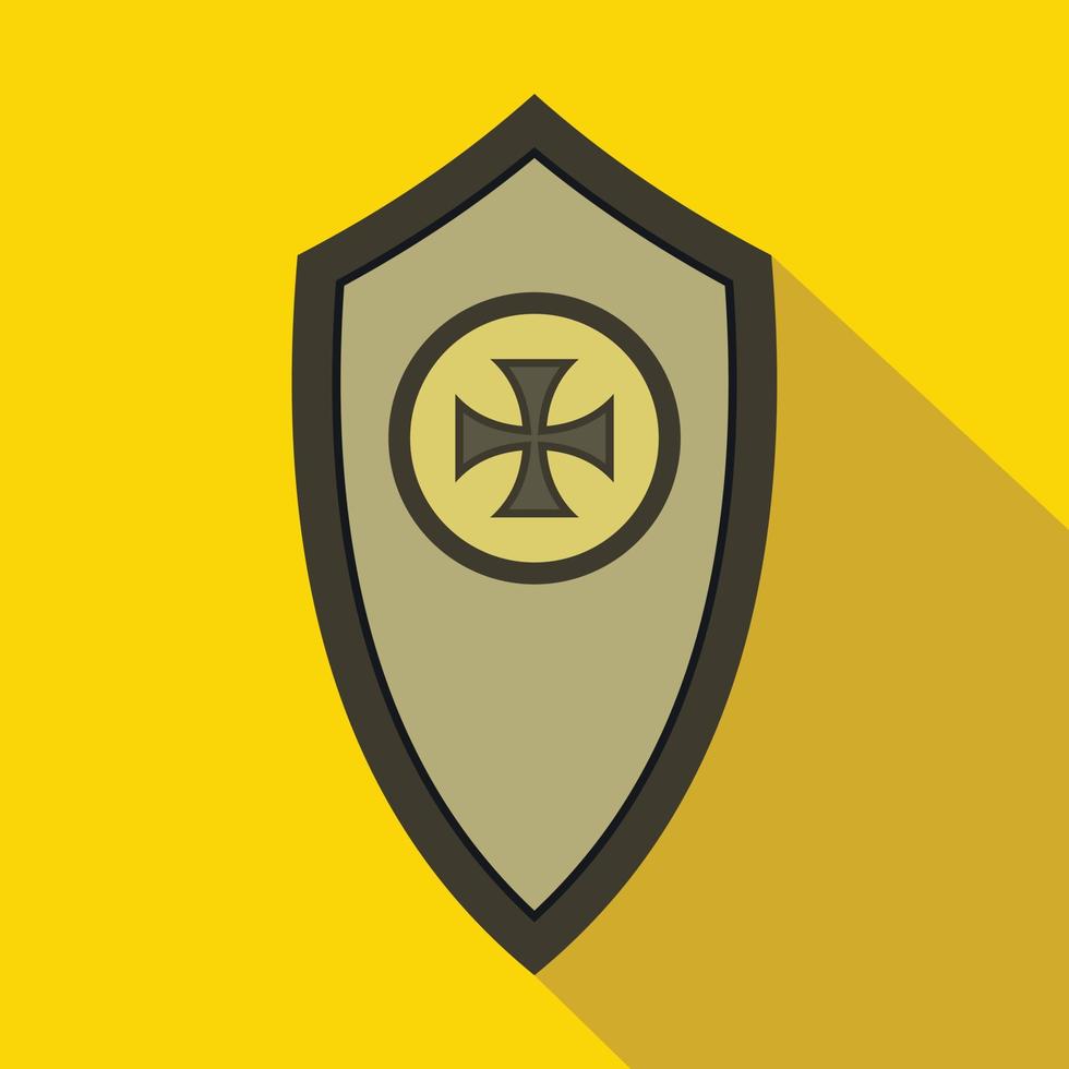 Shield icon, flat style vector