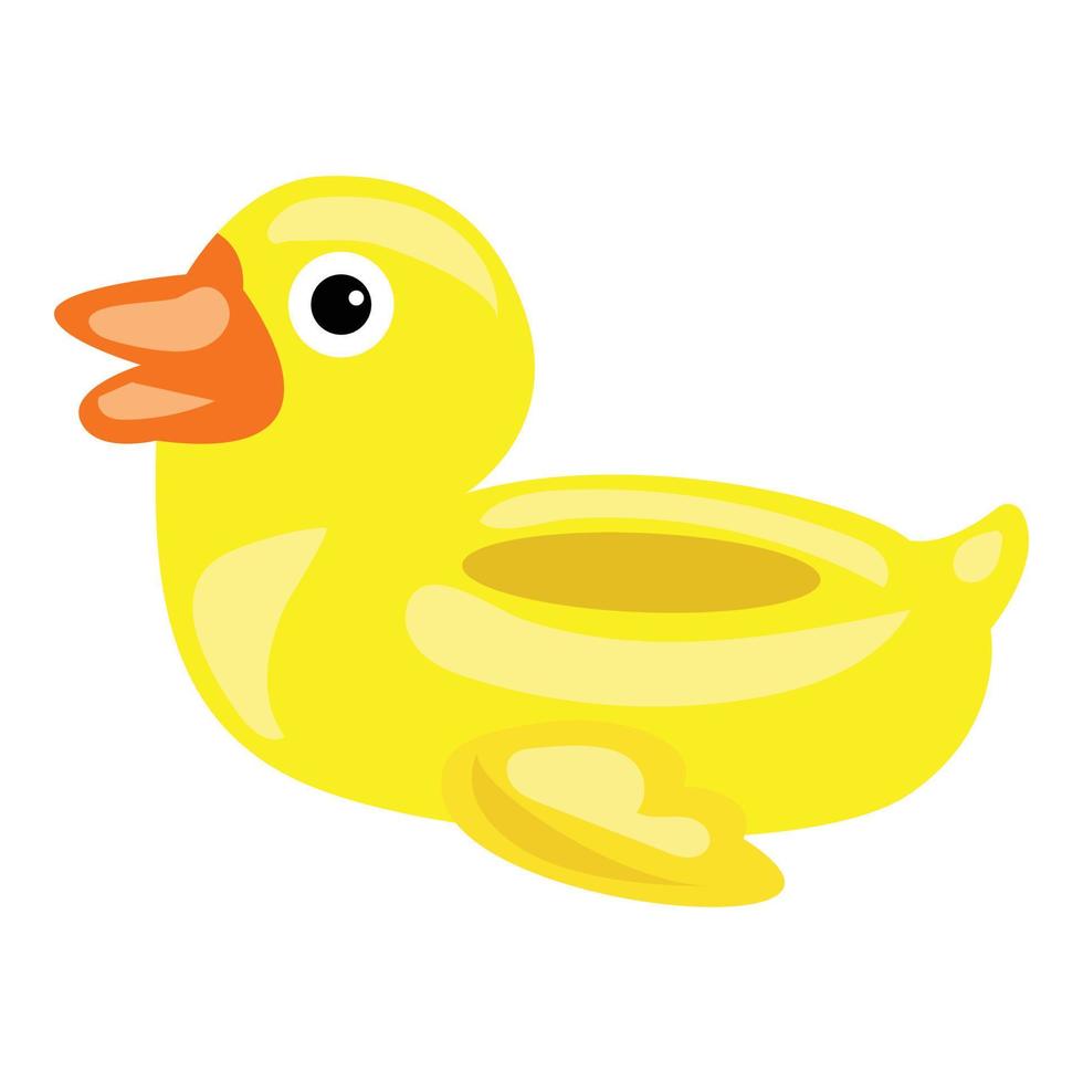 icono de anillo inflable de pato, estilo de dibujos animados vector