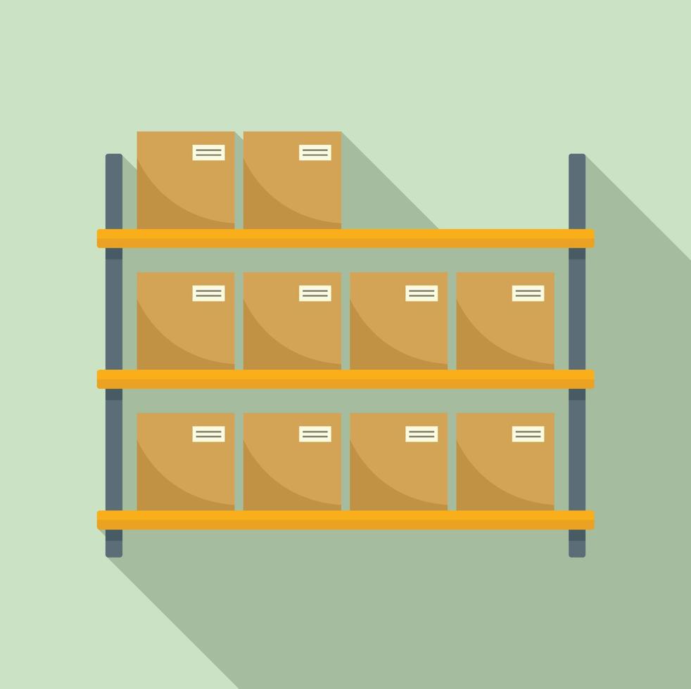 Storage parcel rack icon, flat style vector