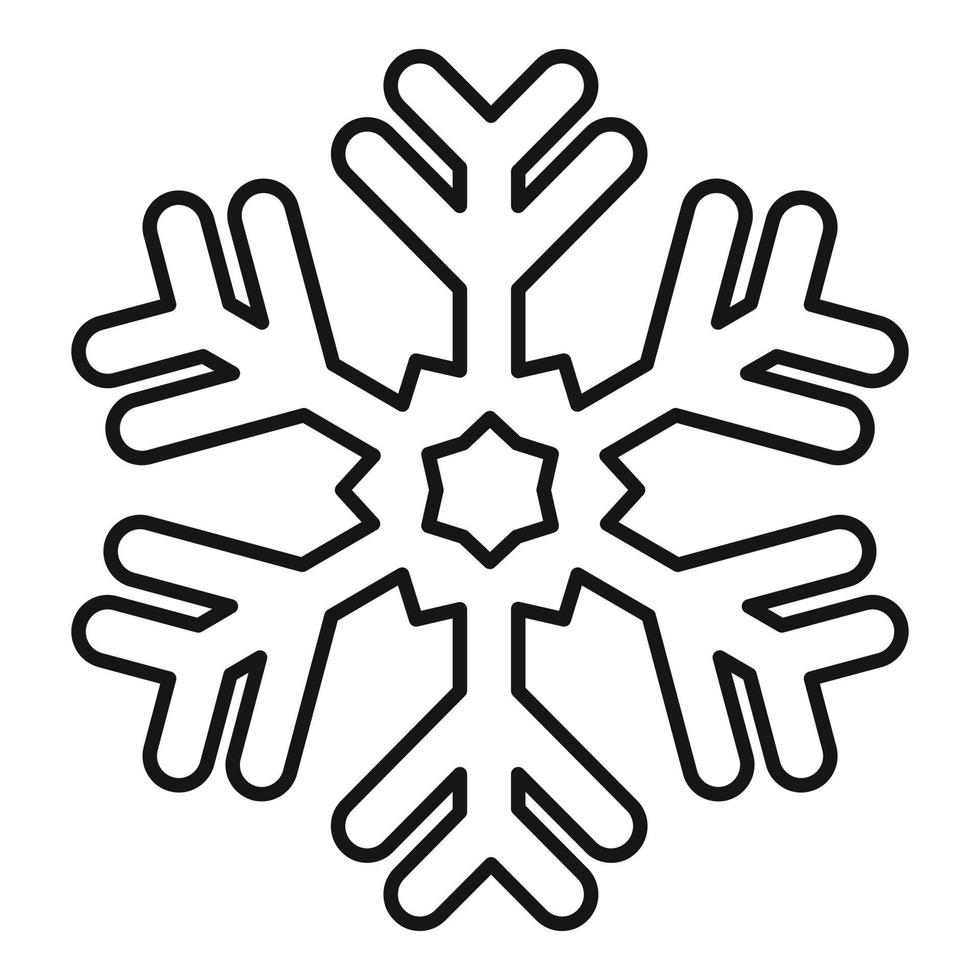 Frost snowflake icon, outline style vector