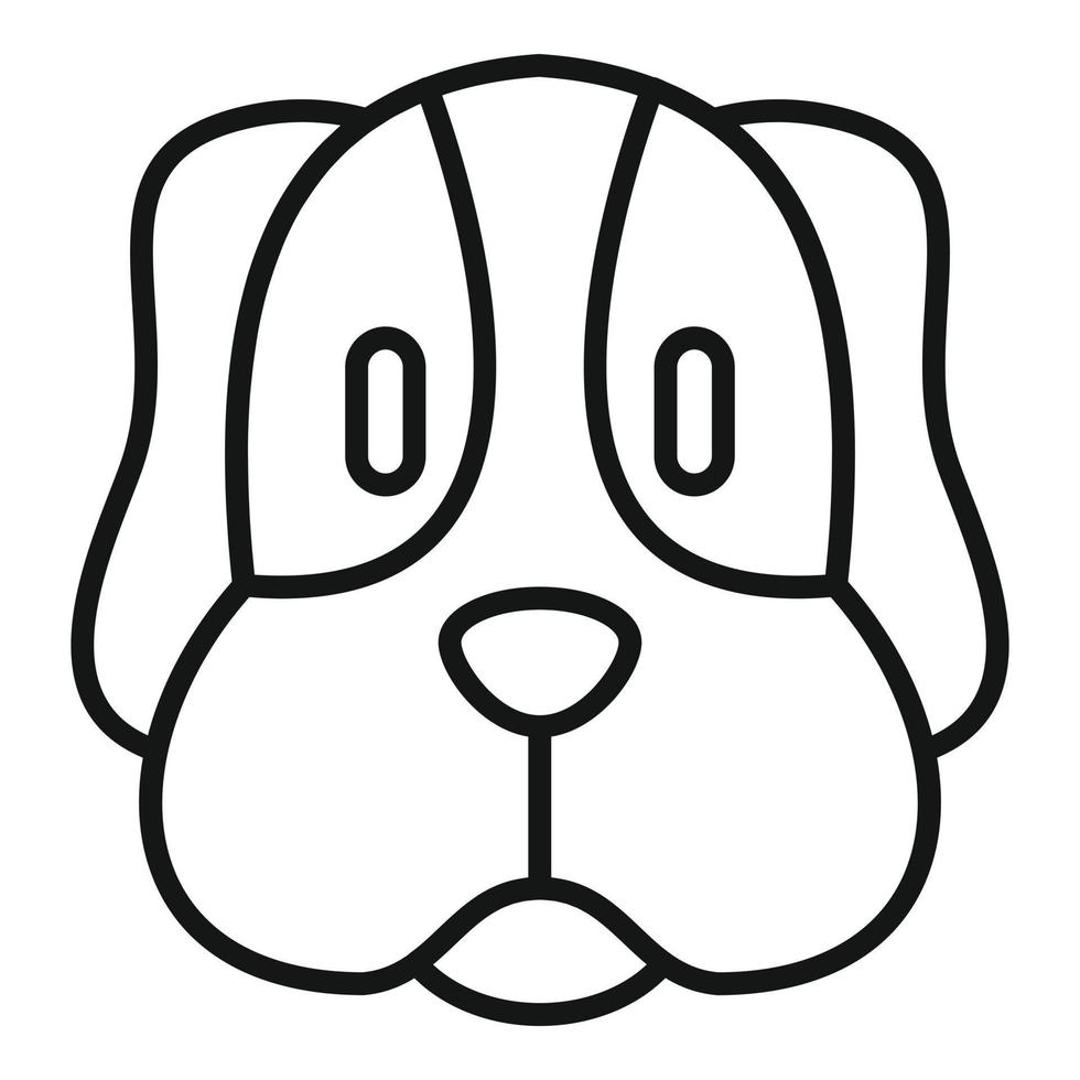 Dog head icon, outline style vector