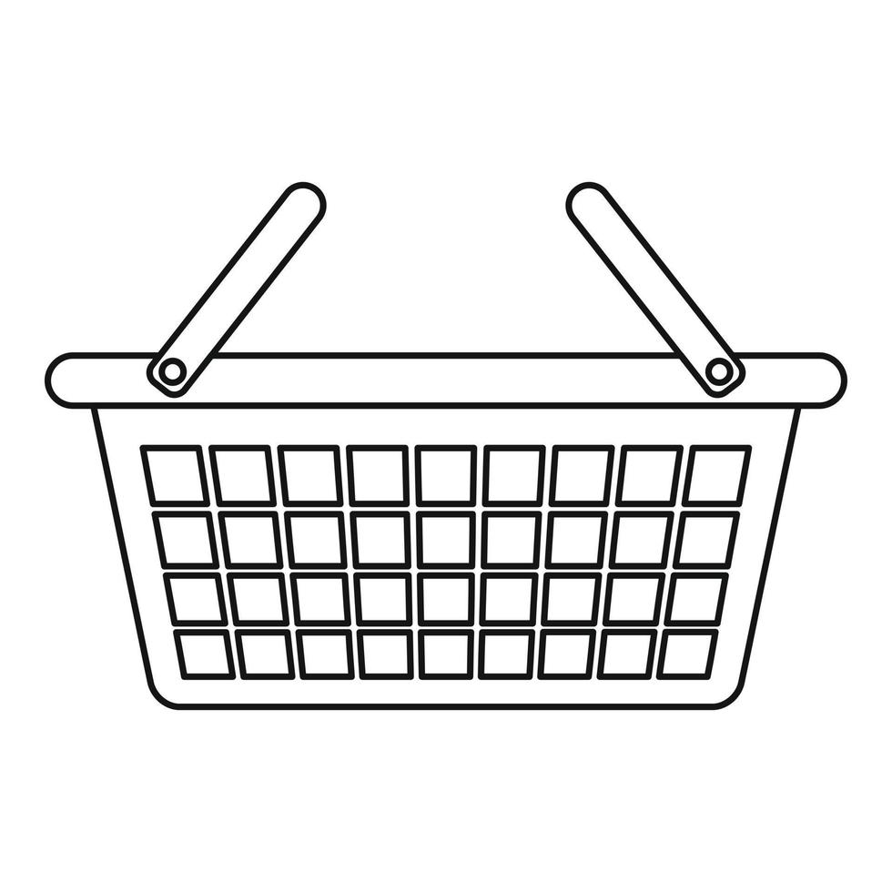 Clothes basket icon, outline style vector
