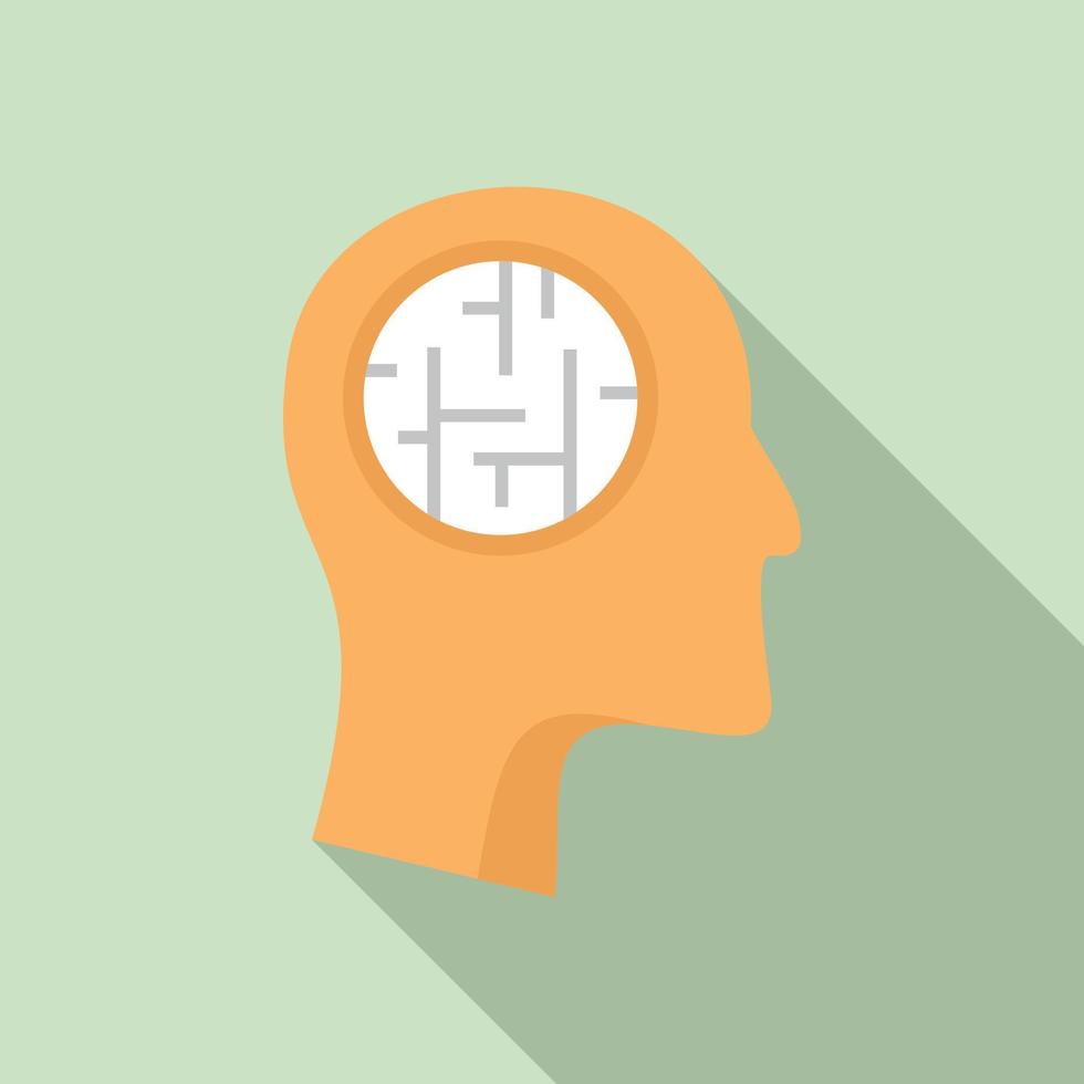 Mental person treatment icon, flat style vector