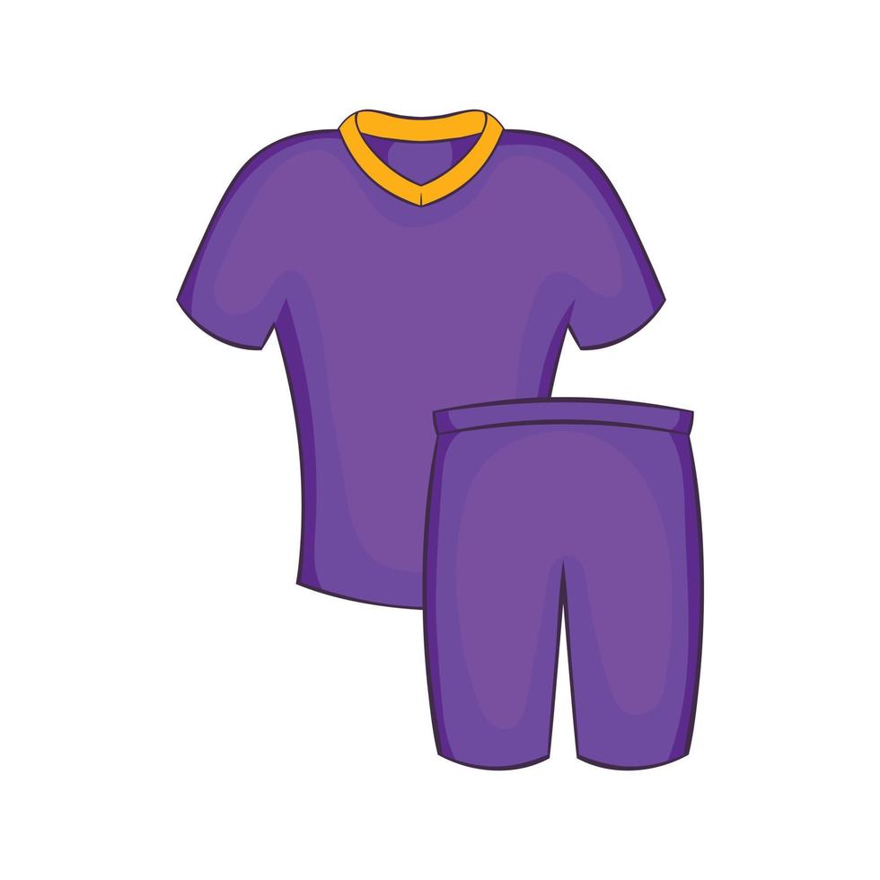 icono de uniformes de fútbol, estilo de dibujos animados vector