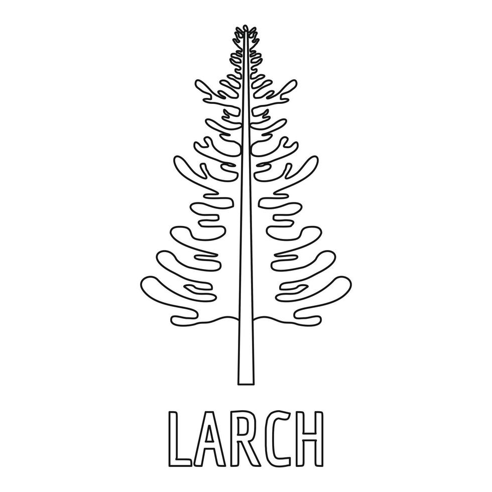 Larch icon, outline style. vector