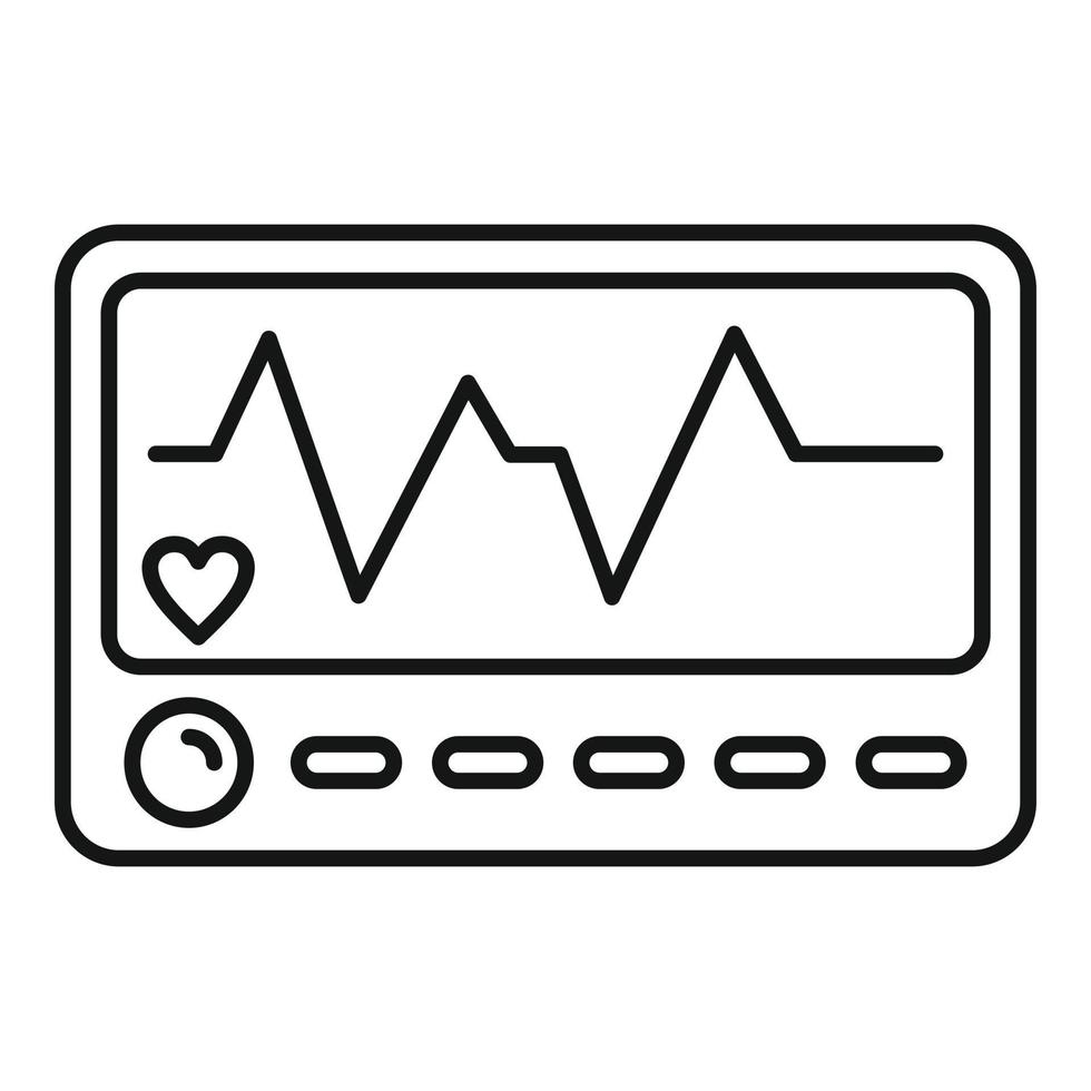 icono de electrocardiograma del paciente, estilo de contorno vector