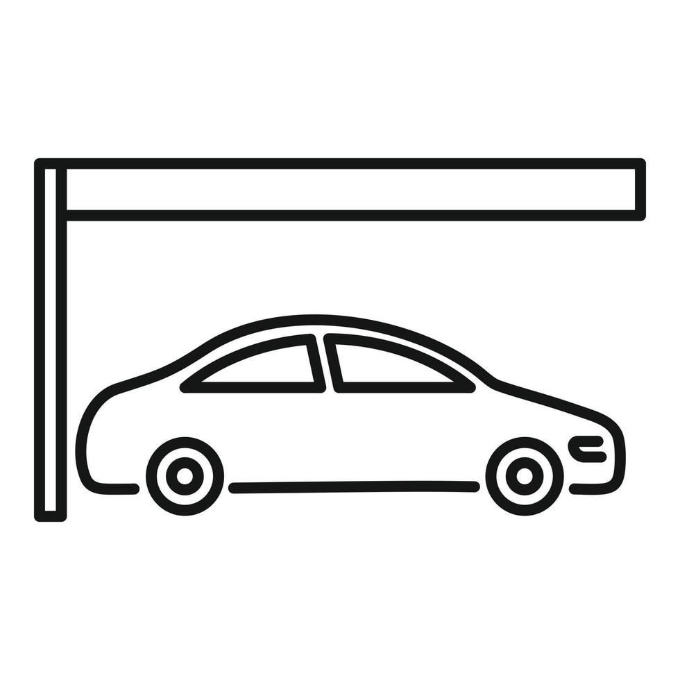 icono de aparcamiento subterráneo de coche, estilo de contorno vector