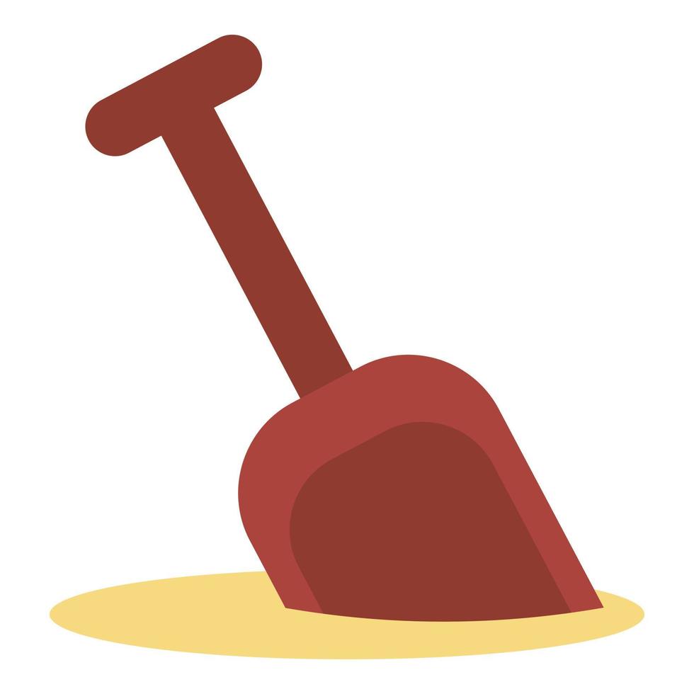 Sand plastic shovel icon, flat style vector