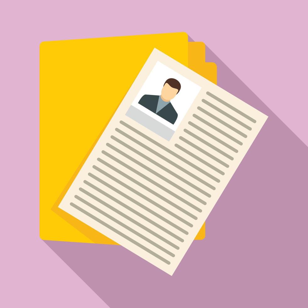 Criminal man folder icon, flat style vector