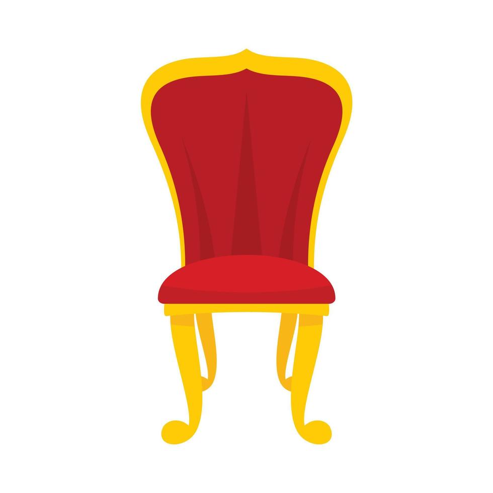 King throne icon, flat style vector