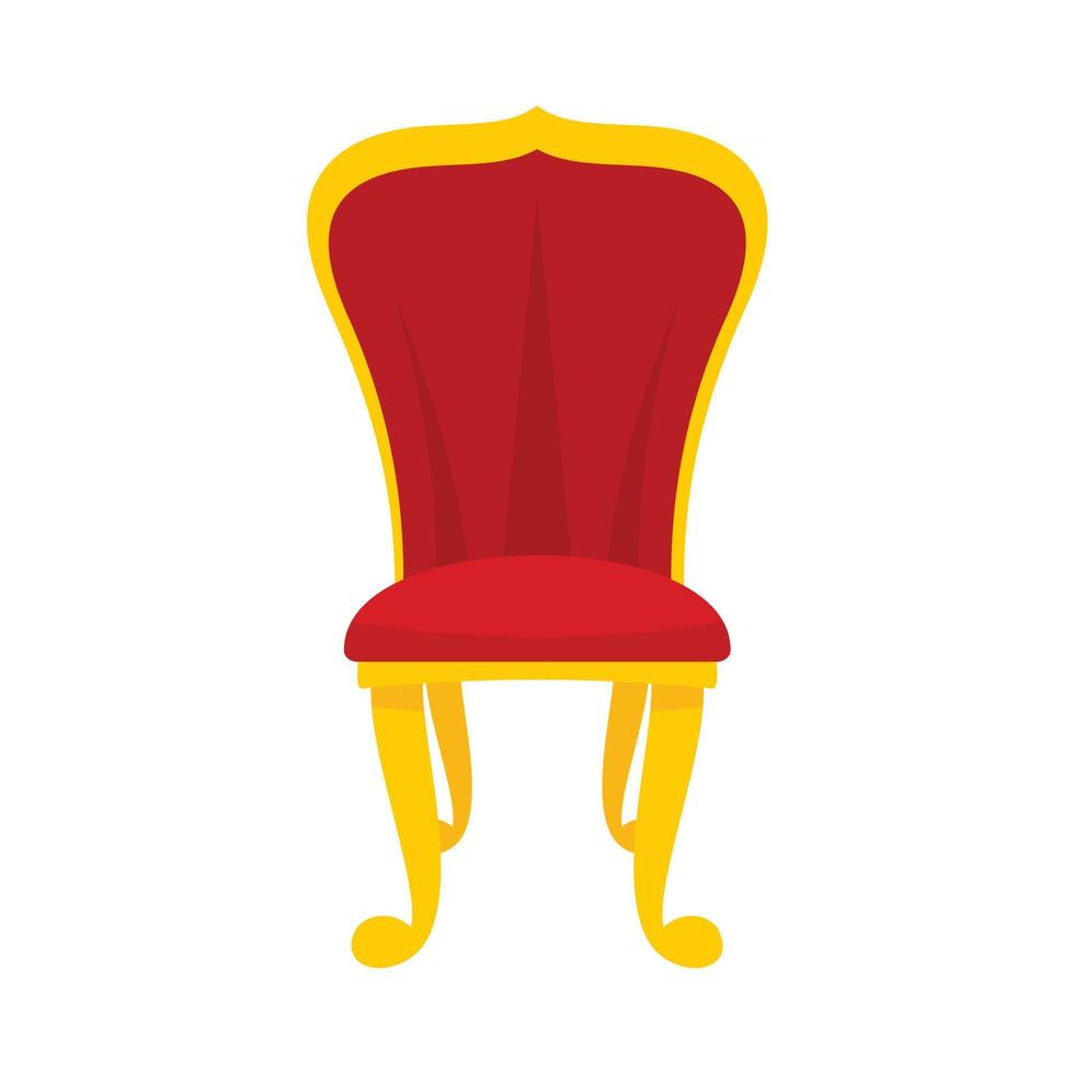 King throne icon, flat style vector