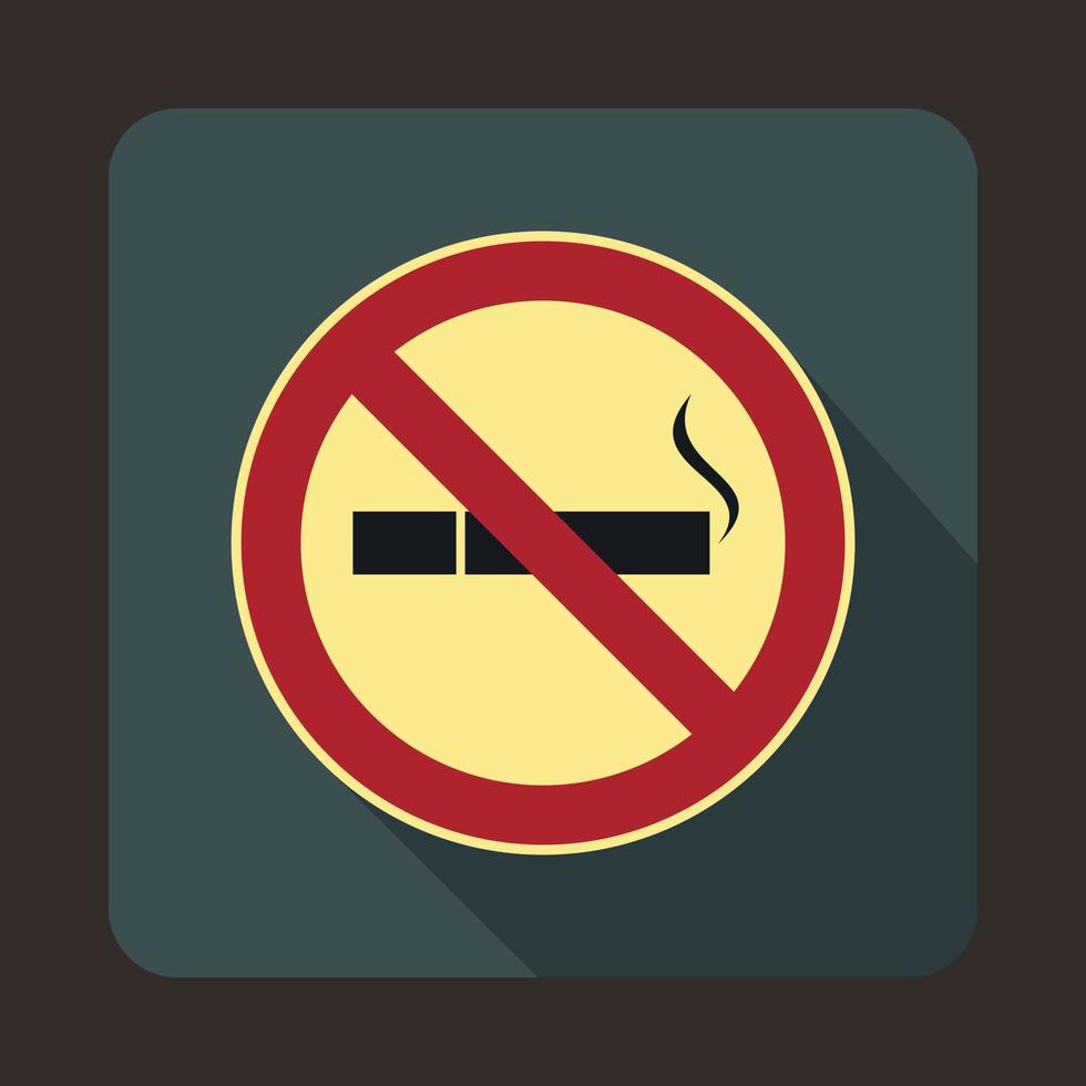 No smoking sign icon in flat style vector