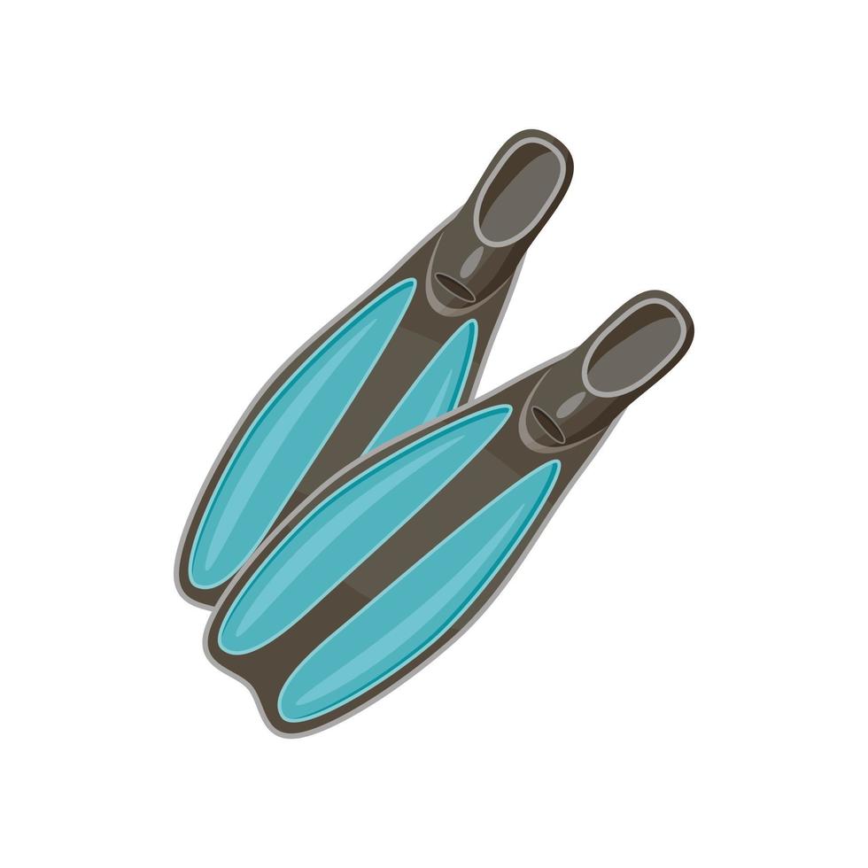Blue flippers icon, cartoon style vector