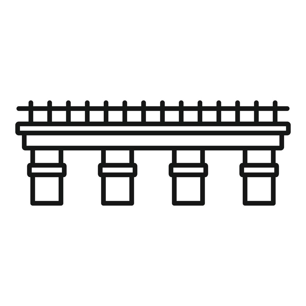 Metal bridge icon, outline style vector