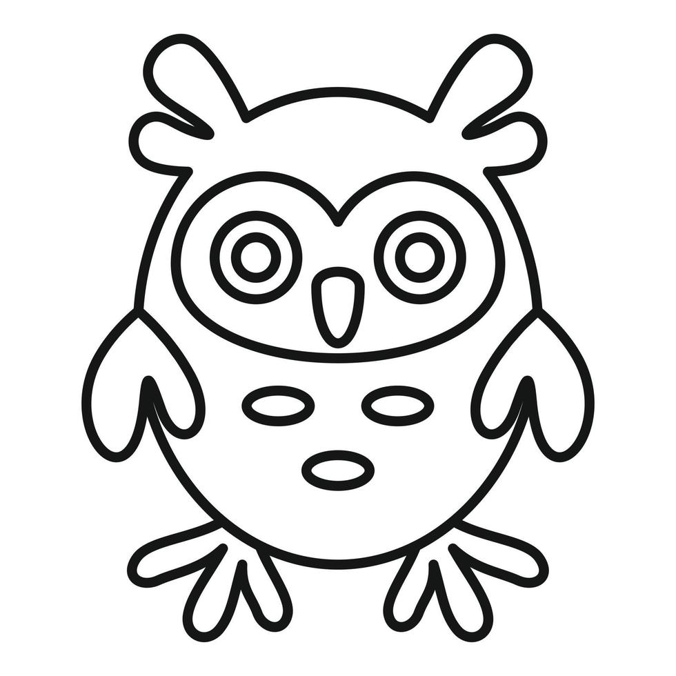 Adorable owl icon, outline style vector