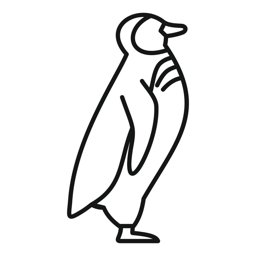 icono de pingüino, estilo de esquema vector