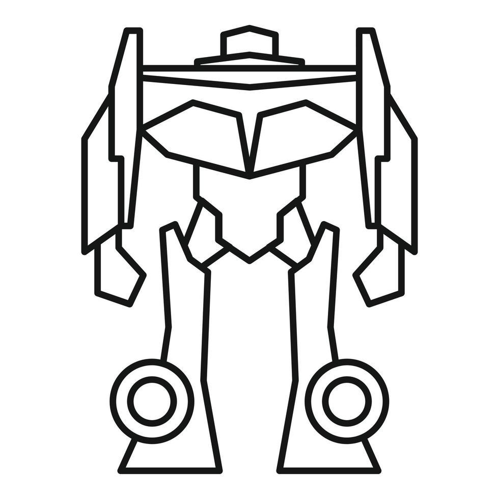 Fear robot transformer icon, outline style vector