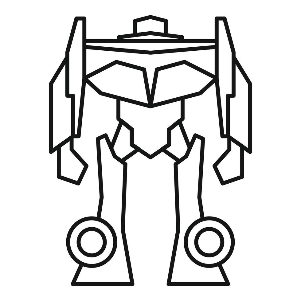 icono de transformador de robot de miedo, estilo de esquema vector