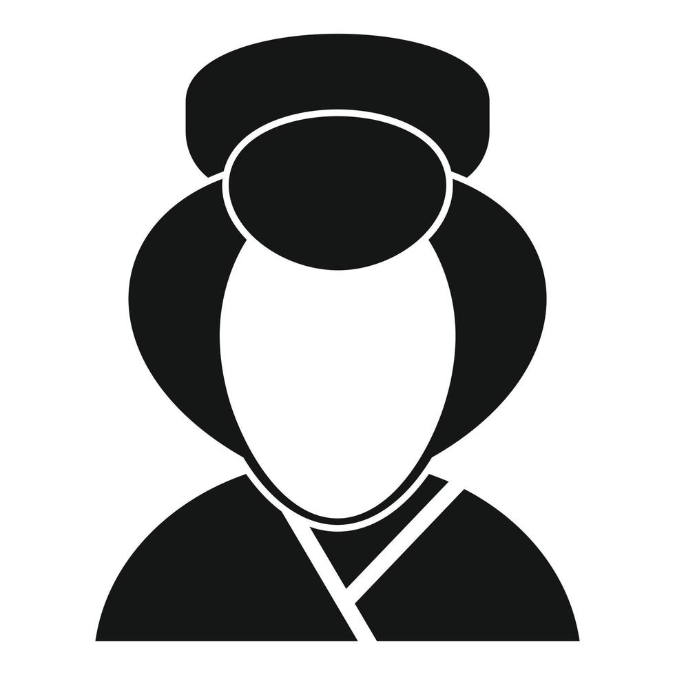 Japanese woman icon, simple style vector