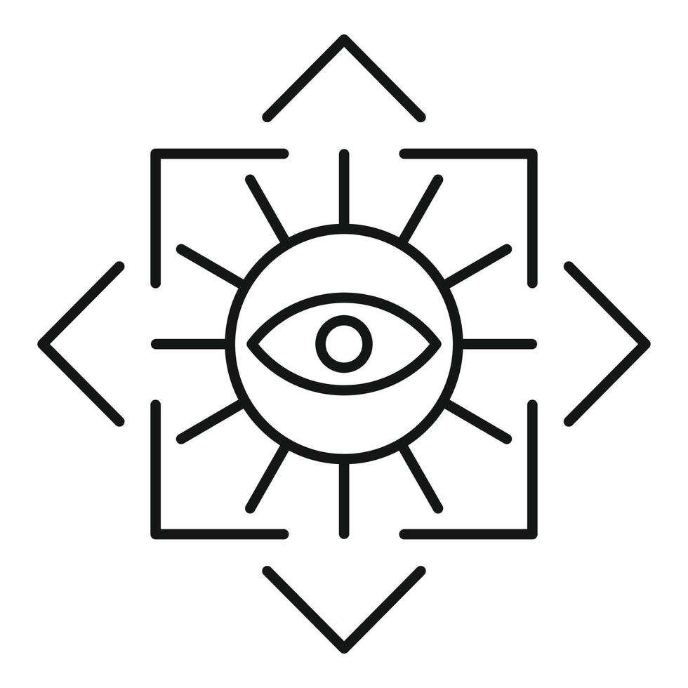 Alchemy eye square icon, outline style vector