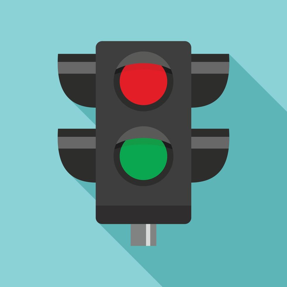 icono de semáforo peatonal, estilo plano vector