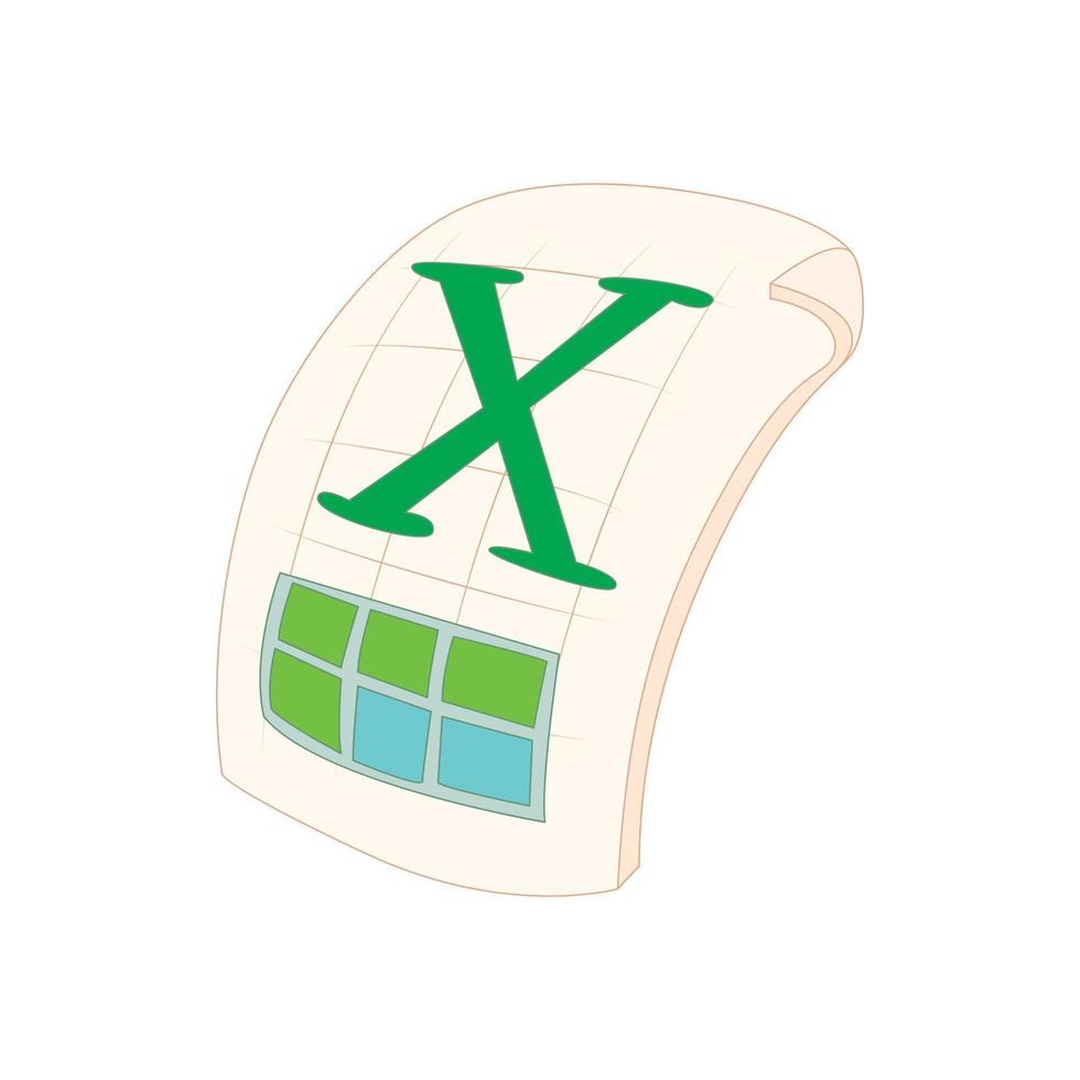 XLS icon in cartoon style vector