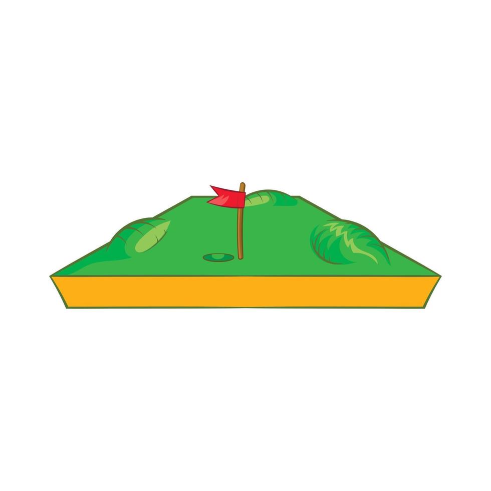 icono de campo de golf, estilo de dibujos animados vector