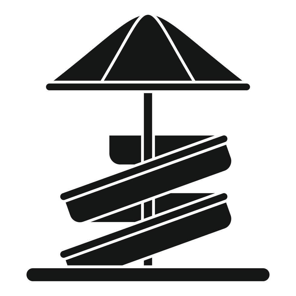icono de tobogán de paraguas para niños de aquapark, estilo simple vector